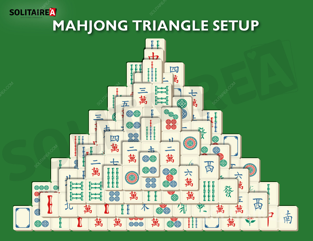 Mahjong Trojuholník - Trojuholníkové rozloženie